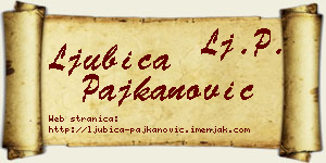Ljubica Pajkanović vizit kartica